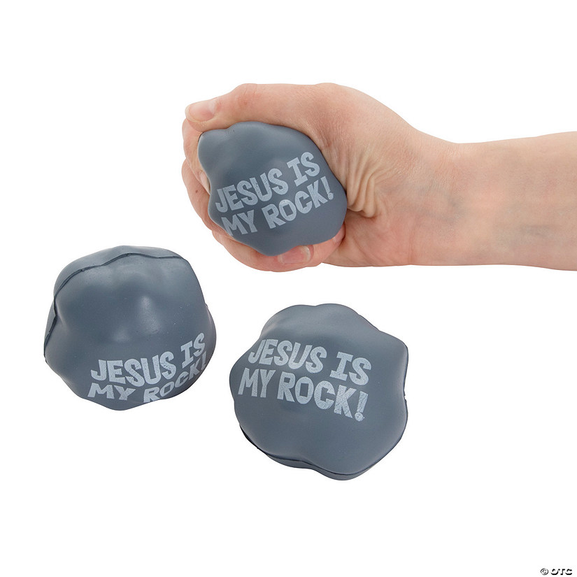 &#8220;Jesus Is My Rock&#8221; Stress Toys - 12 Pc. Image