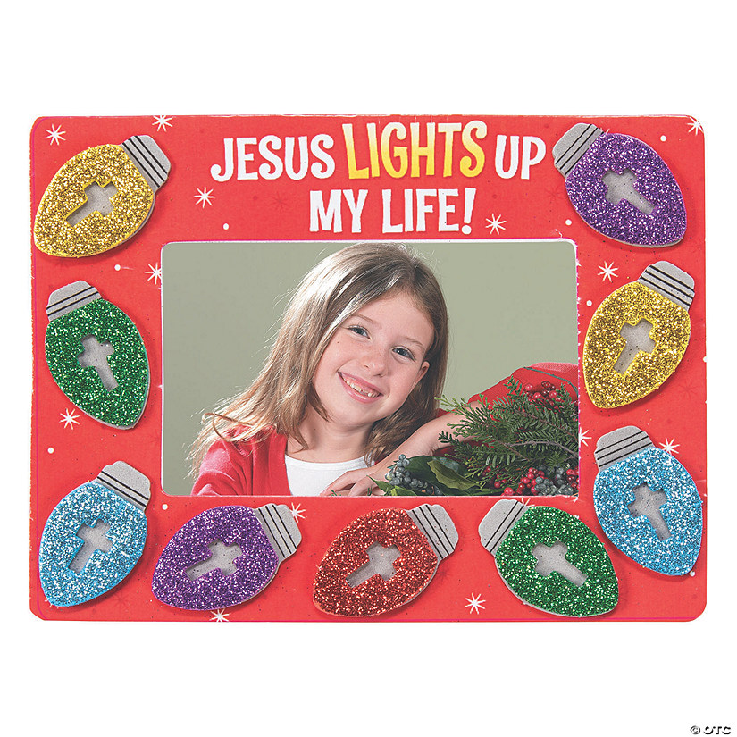 Jesus Lights up My Life Picture Frame Magnet Craft Kit - Makes 12 Image