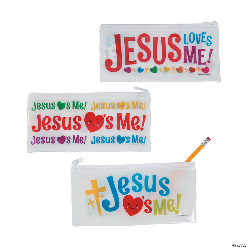 Jesus Loves Me Pencil Cases - 12 Pc. Image