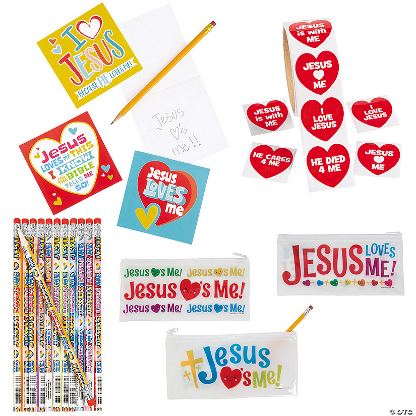 Jesus Loves Me Stationery Handout Kit for 24 Image
