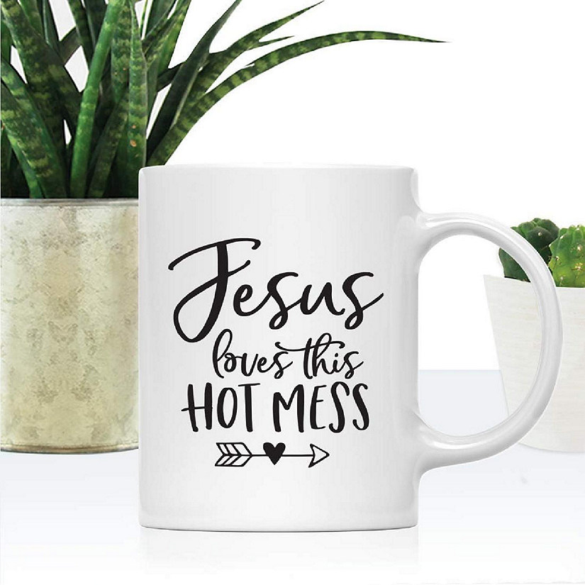 Jesus Loves This Hot Mess Ceramic Mug Image
