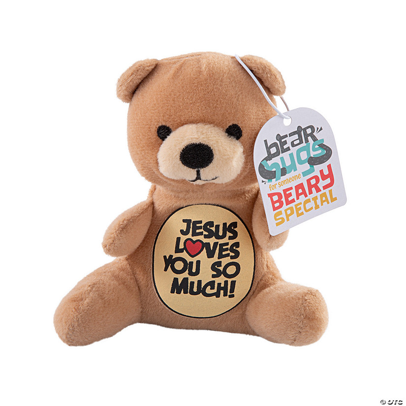 Jesus Loves You Stuffed Bear Valentine Exchanges with Card for 12 Image
