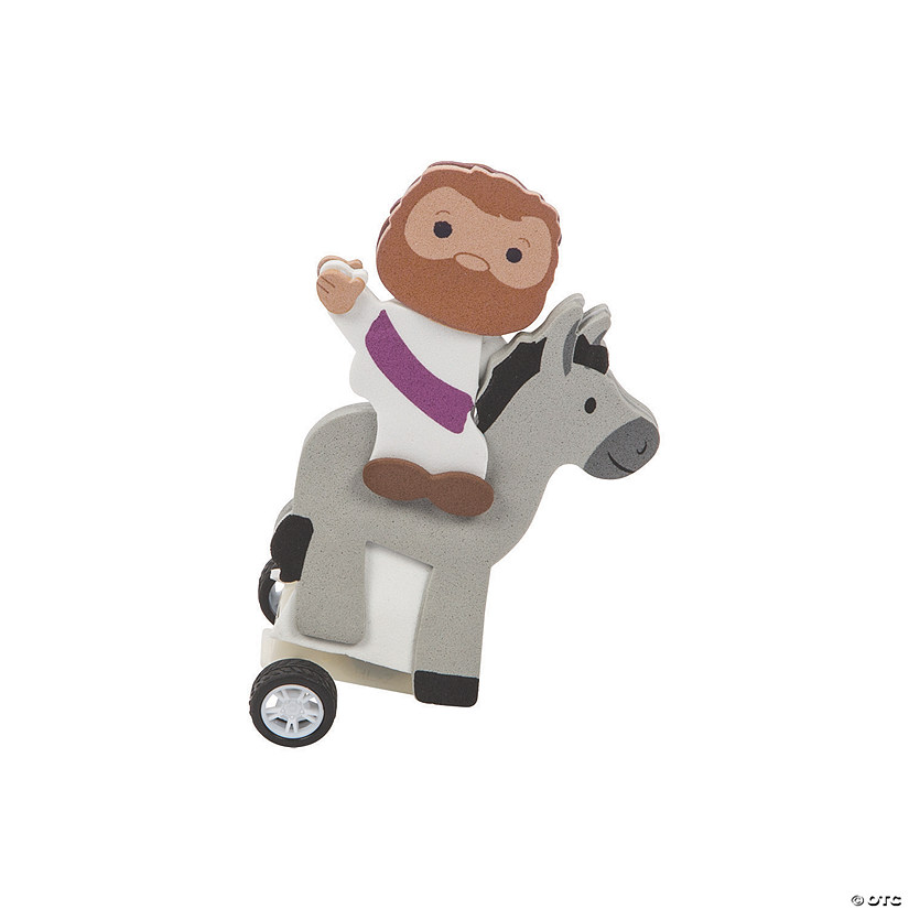 Jesus on Donkey Pull-Back Craft Kit - Makes 12 Image