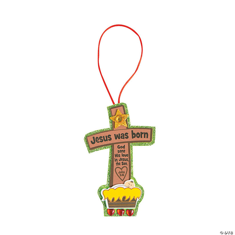 &#8220;Jesus Was Born&#8221; Christmas Ornament Craft Kit - Makes 12 Image