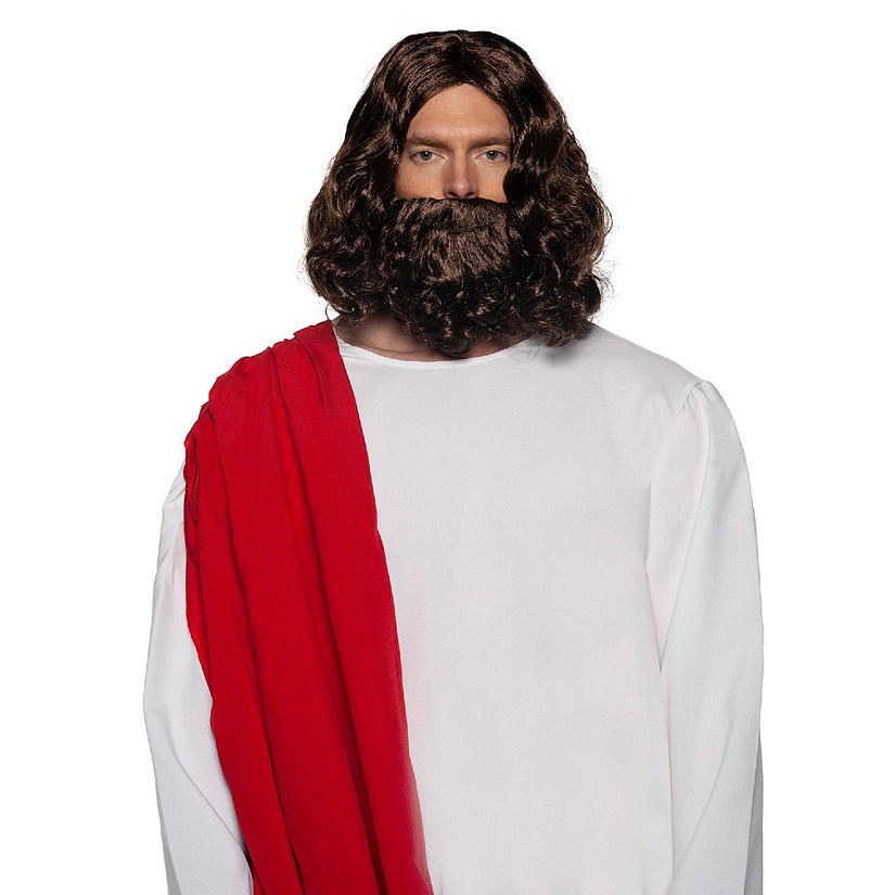 Jesus Wig & Beard Adult Costume Set Image