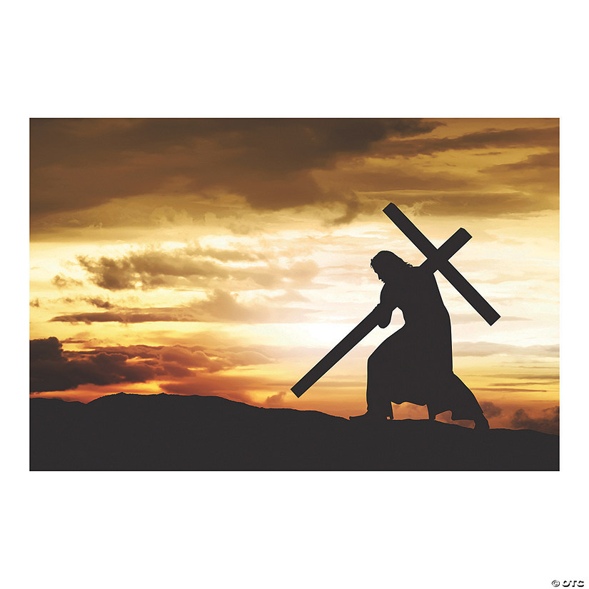 Jesus with Cross Backdrop Banner | Oriental Trading