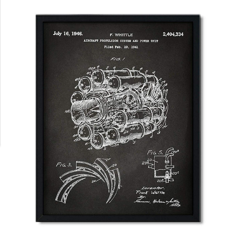 Jet Engine Aviation Patent 8.5x11in Image