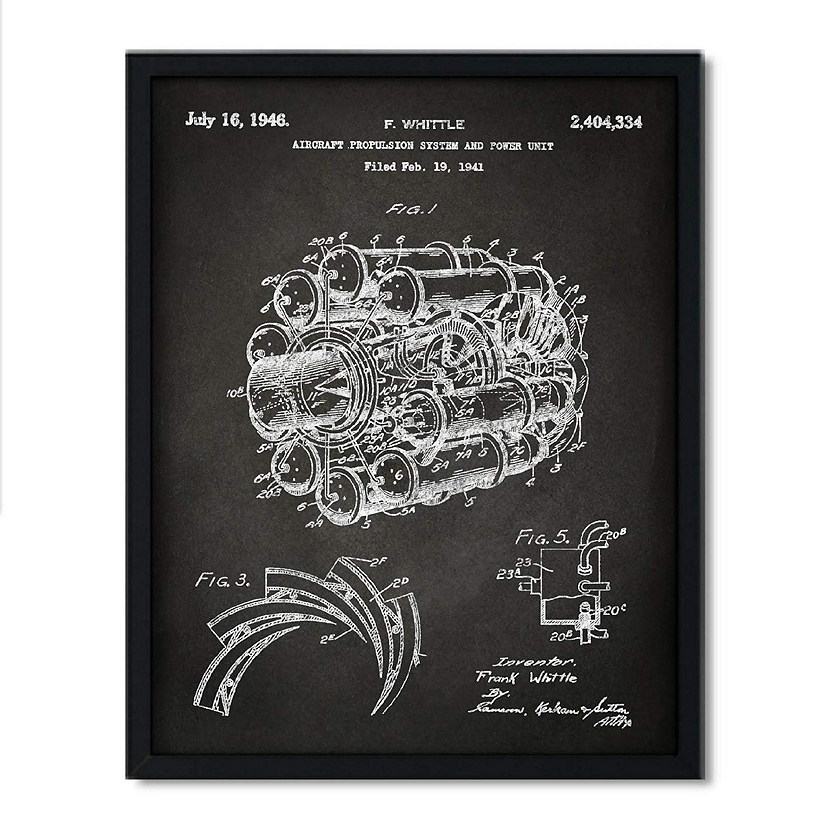 Jet Engine Patent Poster 8.5x11in Image