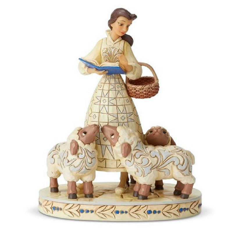 Jim Shore Disney Beauty and the Beast Belle White Woodland Figurine 6002338 Image