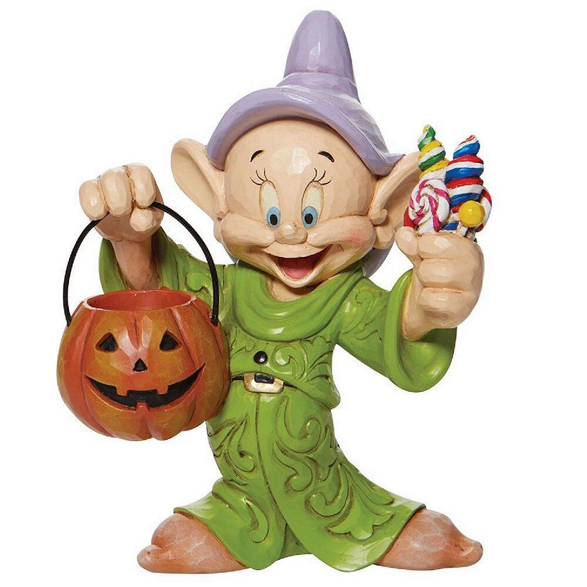 Jim Shore Disney Traditions Dopey Halloween with Pumpkin Figurine 6008988 Image