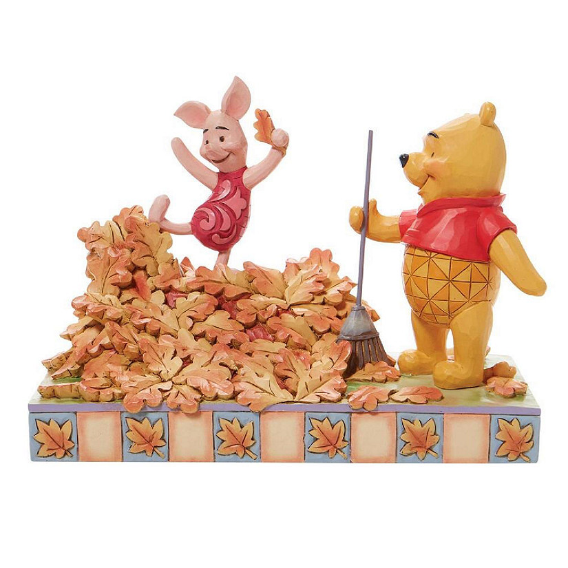 Jim Shore Disney Traditions Pooh and Piglet Fall Figurine 6008990 Image