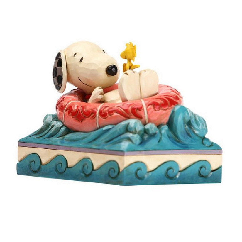 Jim Shore Peanuts Float Away Snoopy and Woodstock on Floatie Figurine 6005942 Image
