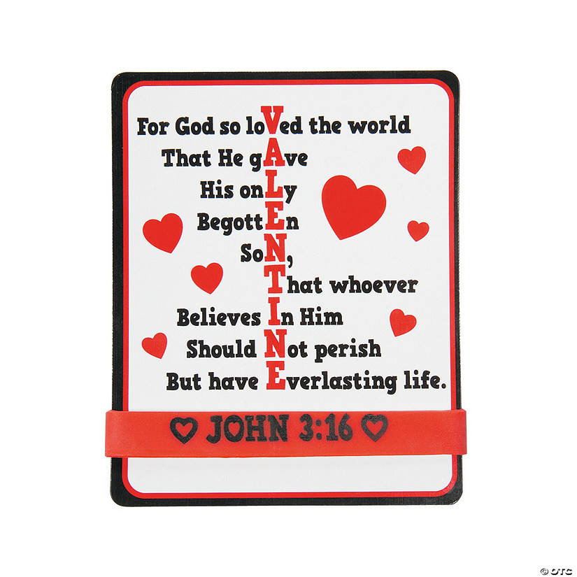 John 3:16 Bracelet Valentine Exchanges with Card for 24 Image