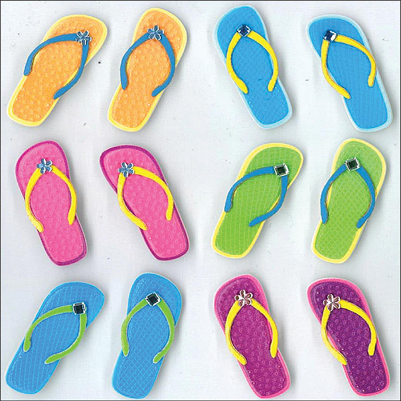 Jolee's Cabochon Dimensional Repeat Stickers-Flip-Flops Image