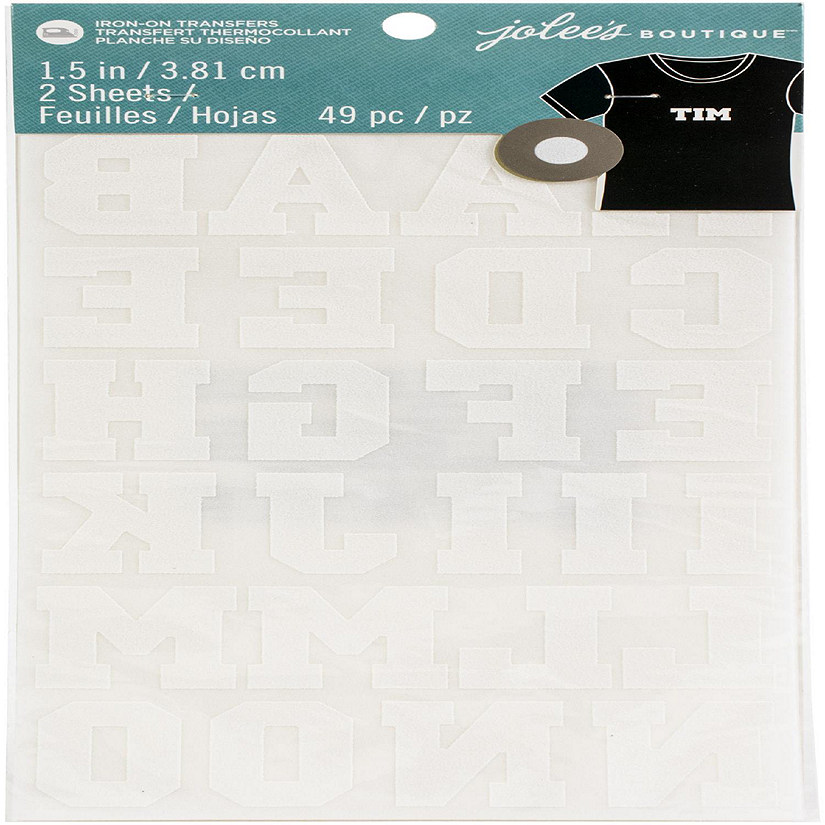 Jolee's Iron-On Letters 1.5"-White | Oriental Trading
