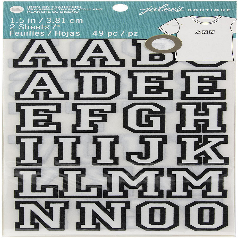 Jolee's  Iron-On Letters 1.5"-White Image