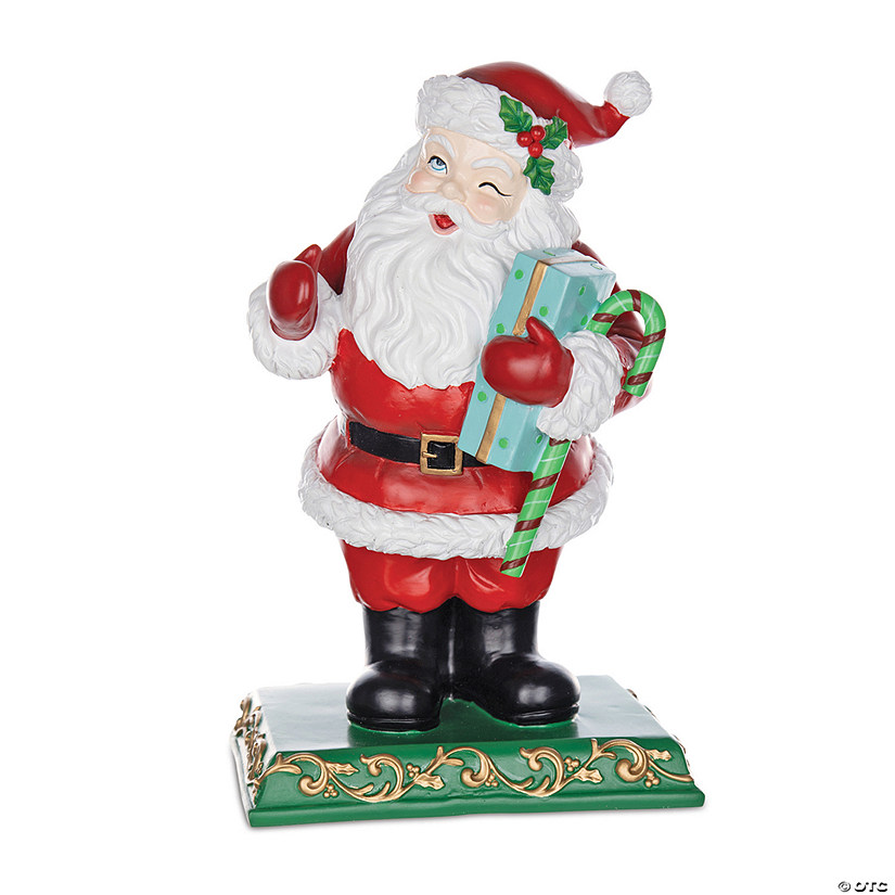 Jolly Santa Figurine 11"H Resin Image