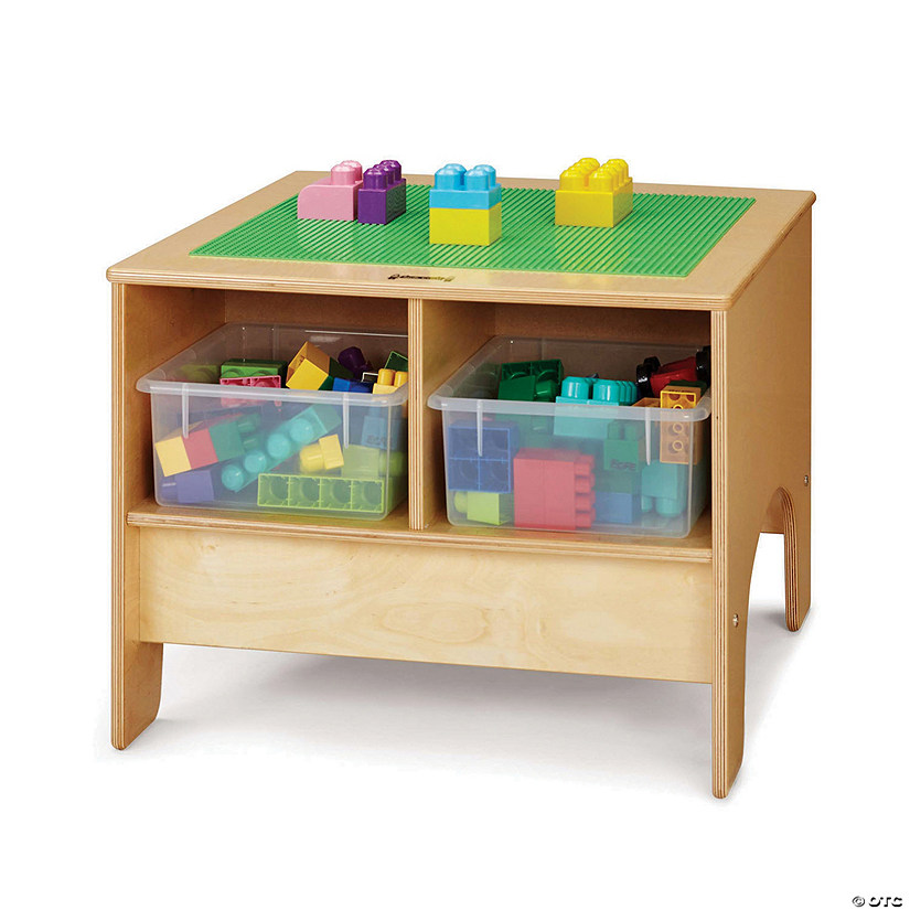 Jonti-Craft Kydz Building Table - Preschool Brick Compatible - With Clear Tubs Image