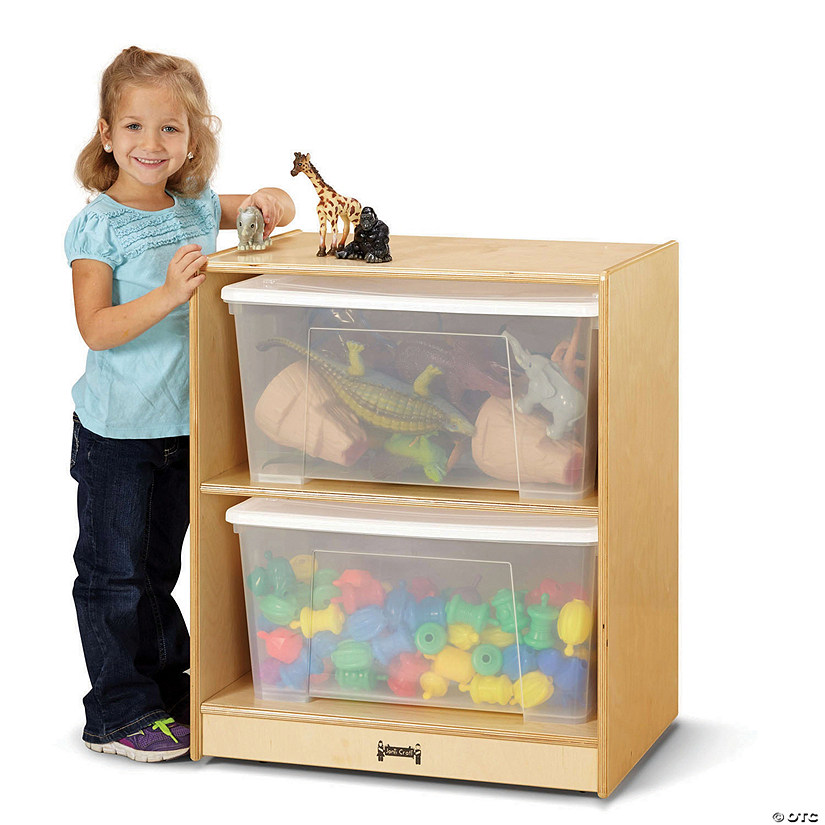 Jonti-Craft Space-Saver Jumbo Tote Storage &#8211; With Clear Totes + Lids Image