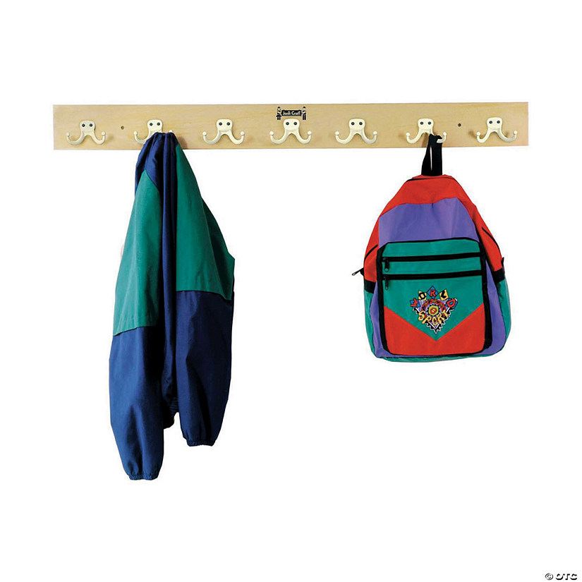 Jonti-Craft Wall Mount Coat Rail - 7 Hooks Image