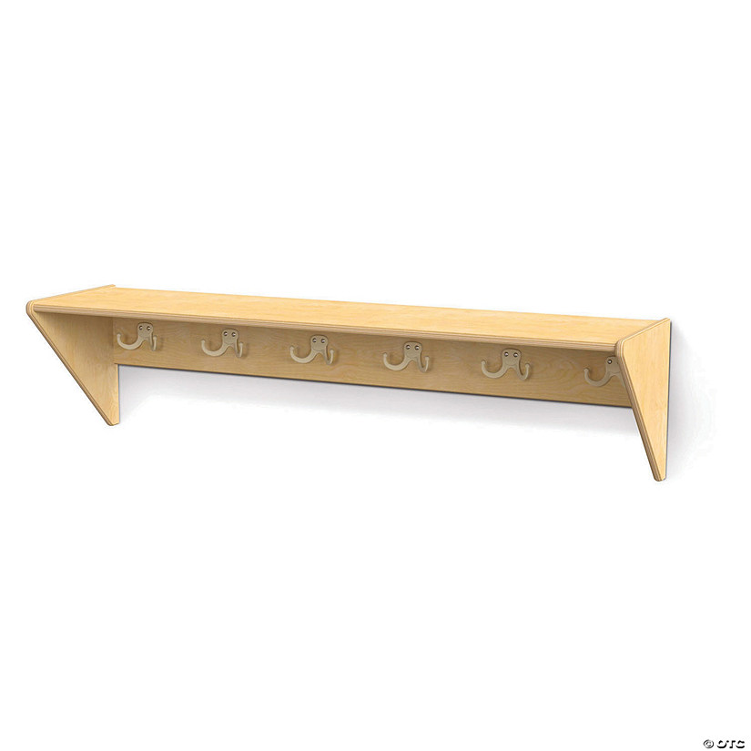 Jonti-Craft Wall Mount Coat Shelf - 6 Hooks Image