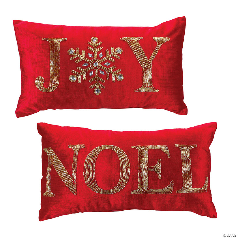 Joy And Noel Pillow (Set Of 2) 19"L X 12"H Polyester Image