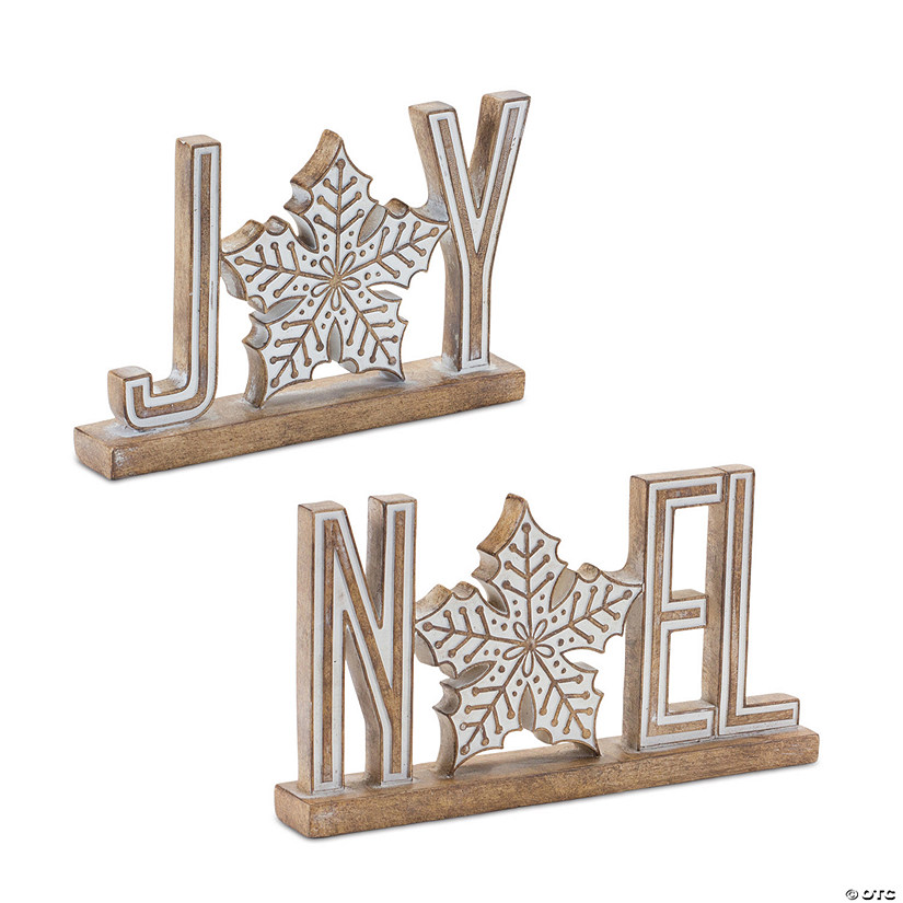 Joy And Noel Sign (Set Of 4) 6.75"L X 4.5"H, 8.5"L X 4.5"H Resin Image