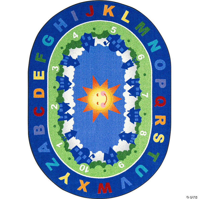 Joy Carpets Beautiful Day for Learning Oval Area Rug Image