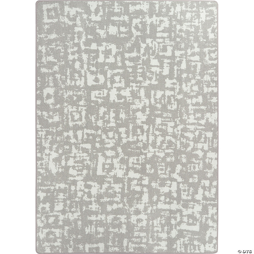 Joy carpets block print 7'8" x 10'9" area rug in color dove Image