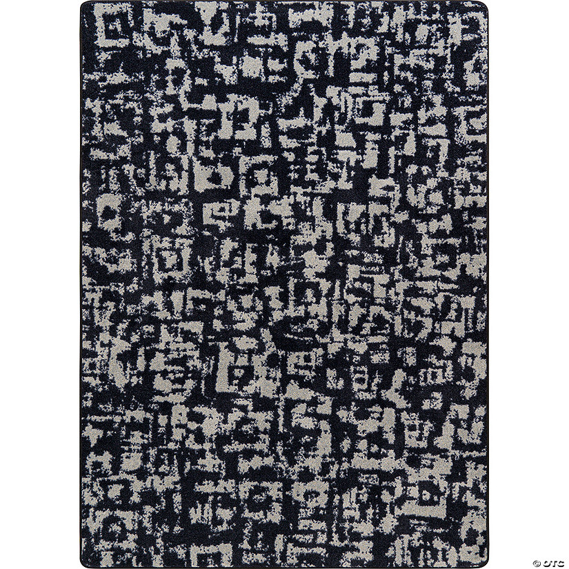 Joy carpets block print 7'8" x 10'9" area rug in color onyx Image