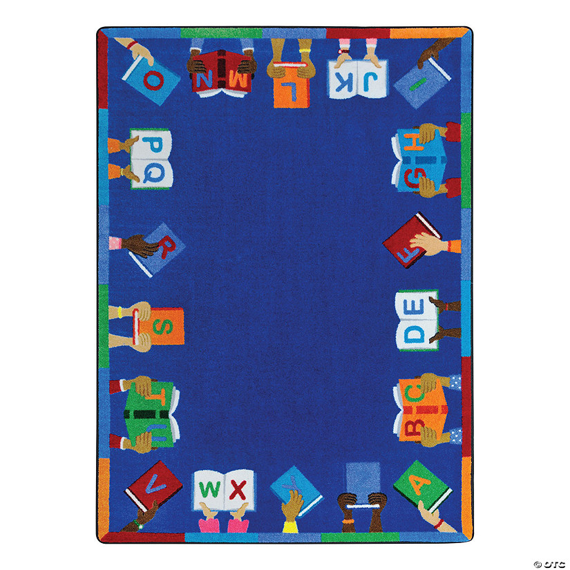 Joy Carpets Books Are Handy 5'4" X 7'8" Classroom Rug in Multicolor Image