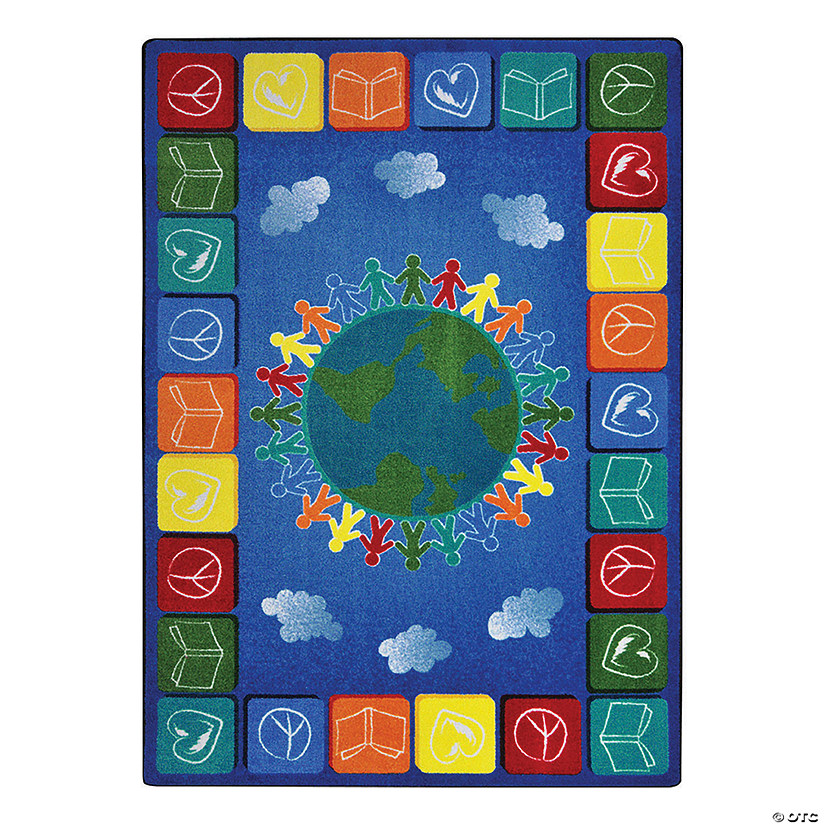 Joy Carpets Peace Love Books Classroom Rug Image