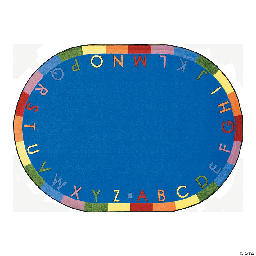Joy Carpets Rainbow Alphabet&#174; Classroom Rug - 5 ft. 4" x 7 ft. 8" Oval Soft Image