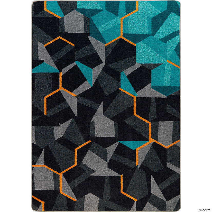 Joy Carpets Stealth 5'4" x 7'8" Area Rug In Color Teal Image