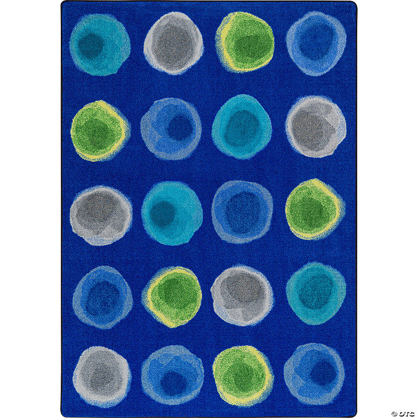 Joy Carpets Watercolor Spots 5'4" x 7'8" Area Rug In Color Marine Image