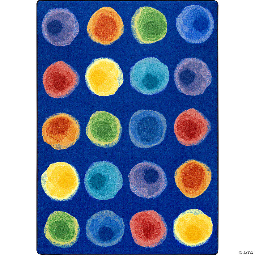 Joy Carpets Watercolor Spots 5'4" x 7'8" Area Rug In Color Rainbow Image