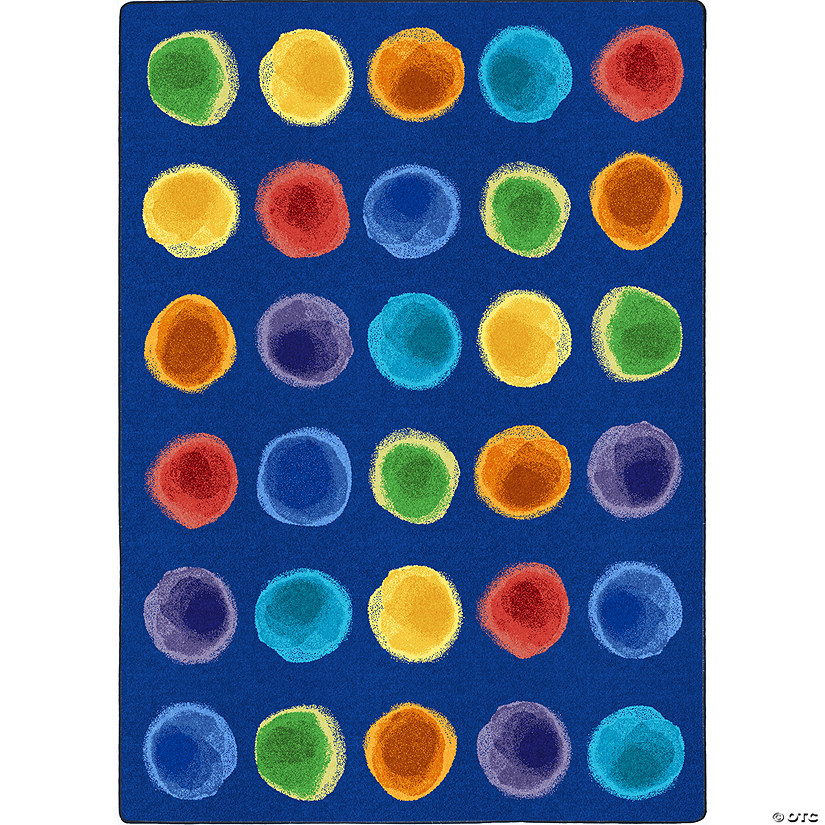 Joy Carpets Watercolor Spots 7'8" X 10'9" Area Rug In Color Rainbow Image