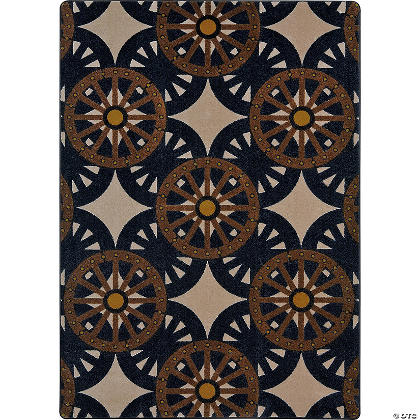 Joy carpets wheel shadows 5'4" x 7'8" area rug in color buff Image