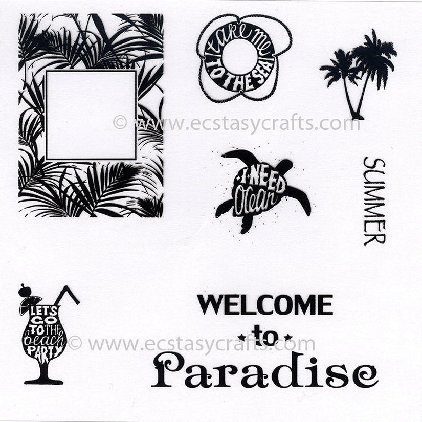 Joy! Crafts Stamp  Welcome to paradise Image