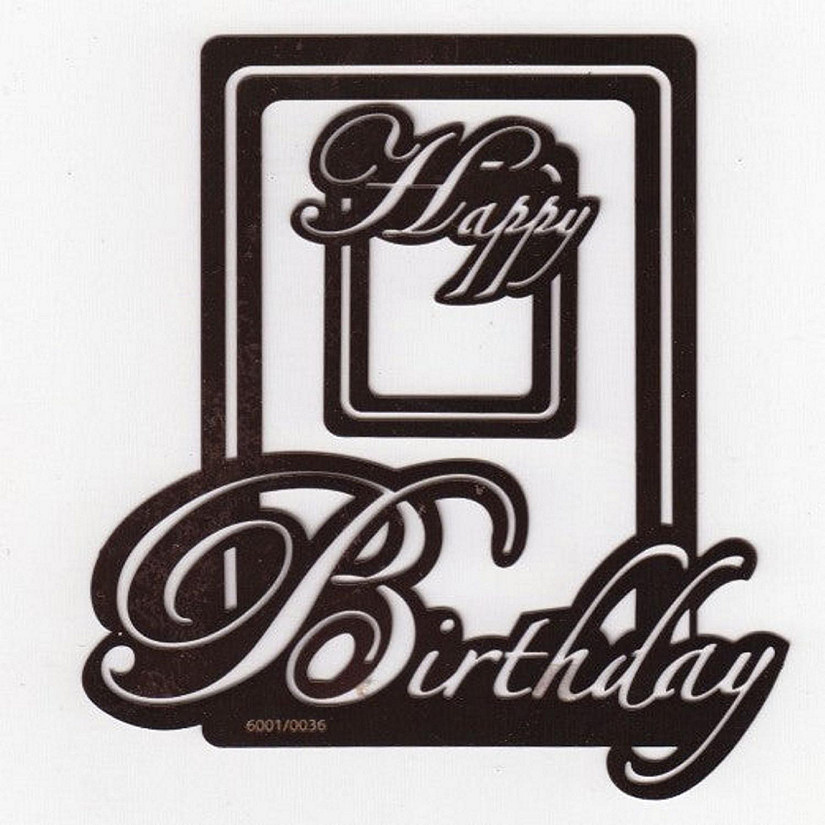 Joy! Crafts Text Stencil  Happy Birthday Image