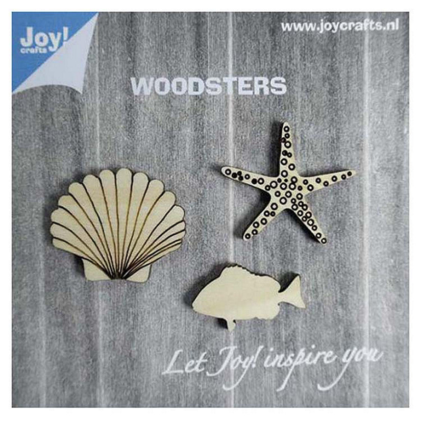 Joy! Crafts Wooden Figures  Starfish Shell  Fish Image