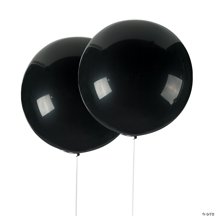 Jumbo Black 36" Latex Balloons - 2 Pc. Image