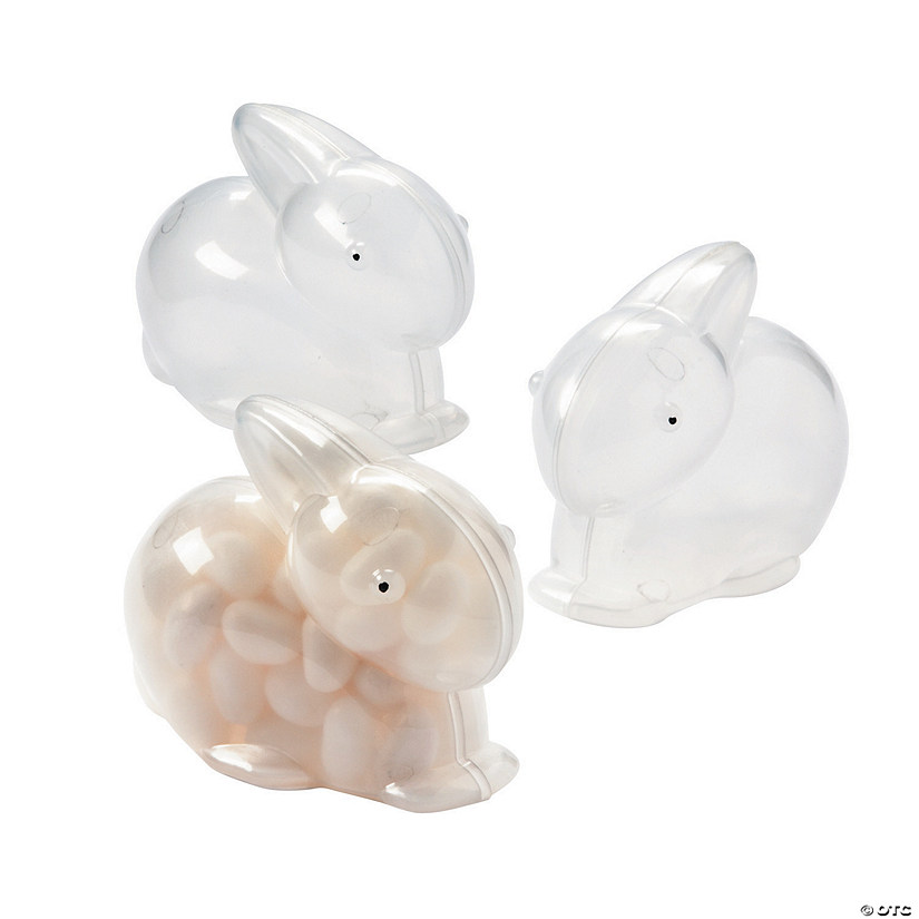 Jumbo Clear Bunny Plastic Easter Eggs 12 Pc. Discontinued
