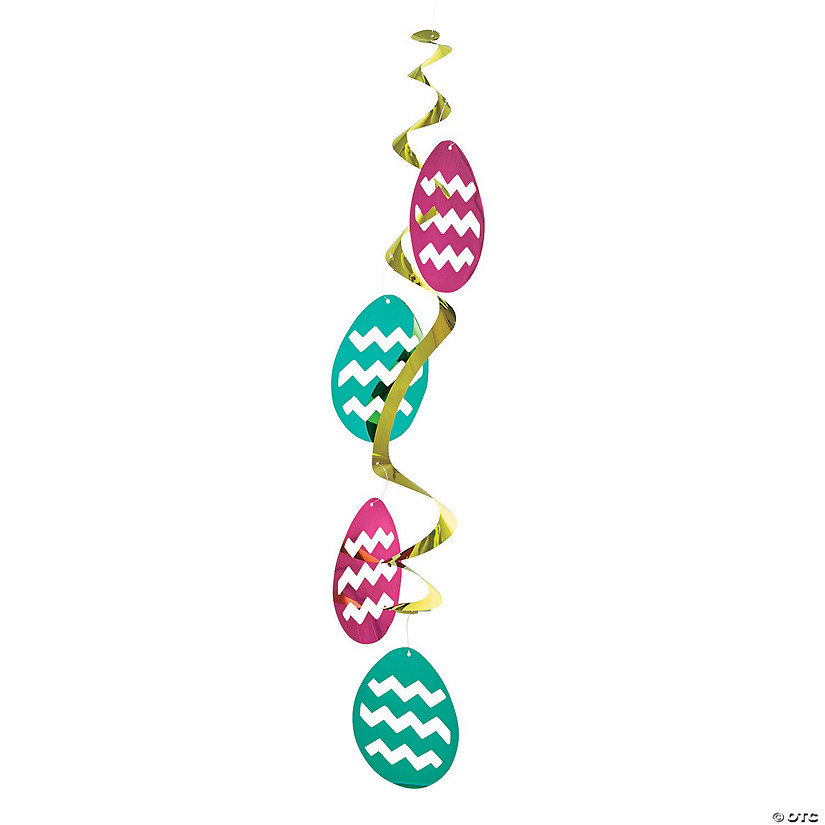 Jumbo Easter Egg Hanging Swirl Decorations - 6 Pc. - Discontinued