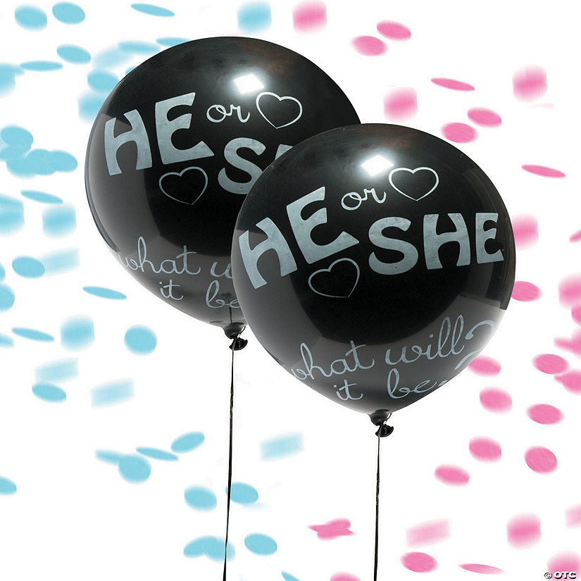 Jumbo Gender Reveal 36" Latex Balloons - 2 Pc. Image