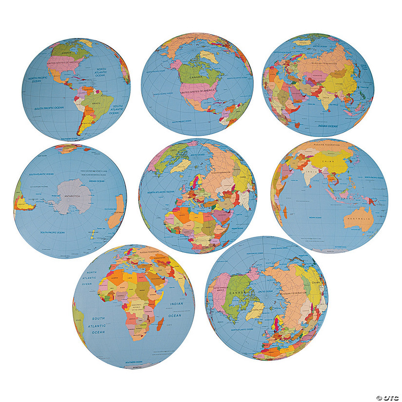 Jumbo Globe Cutouts - 8 Pc. Image