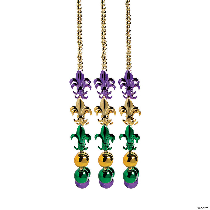 Jumbo Mardi Gras Bead Necklaces - 6 Pc. Image