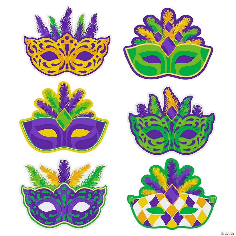 Jumbo Mardi Gras Mask Cutouts - 6 Pc. Image