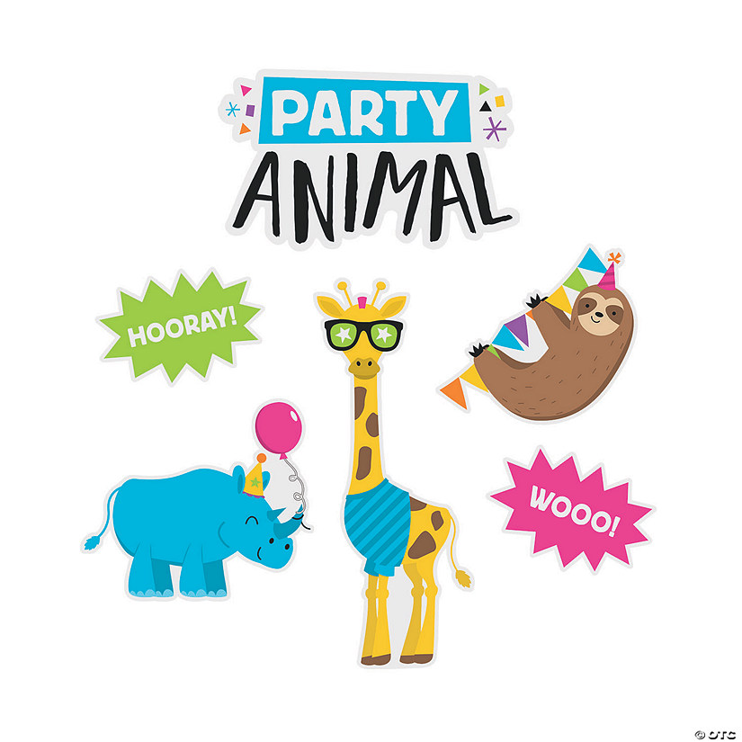 Jumbo Party Animal Cutouts - 6 Pc. Image