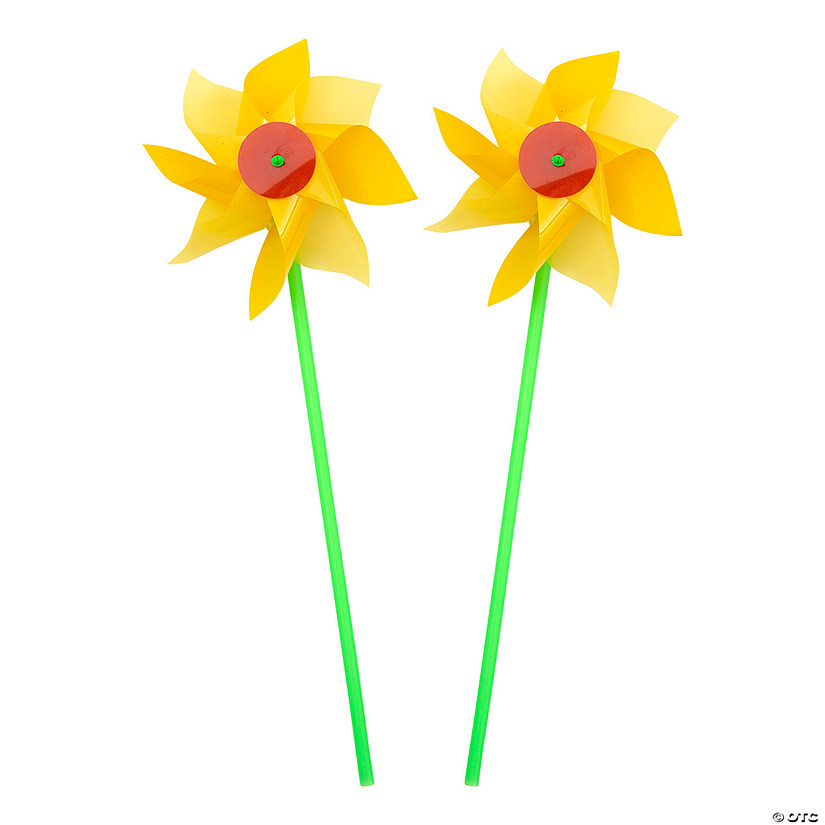 Jumbo Sunflower Pinwheels - 12 Pc. Image